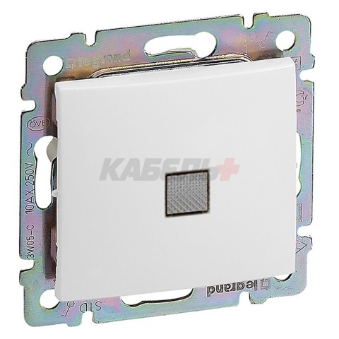 Valena - Переключатель на 2 направления с индикацией, белый