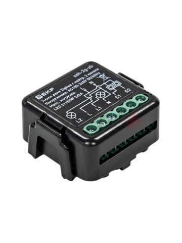 Умное реле в подрозетник 2-канальное с нейтралью Zigbee EKF Connect Select