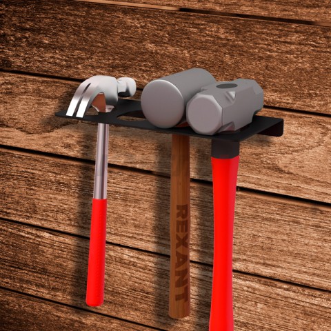 Держатель-органайзер для молотков и кувалд настенный, черный REXANT