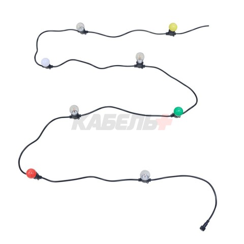 Гирлянда Белт Лайт Gen-Beltlight-20M-40E27-IP65 Black (Шаг 50См/16а/2*1,5mm +1,5m шнур)