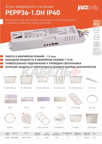Блок аварийного питания PEPP36-1.0H IP40
