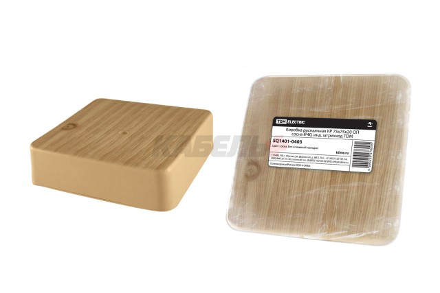 Коробка распаячная КР 75х75х20 ОП сосна IP40, инд. штрихкод TDM