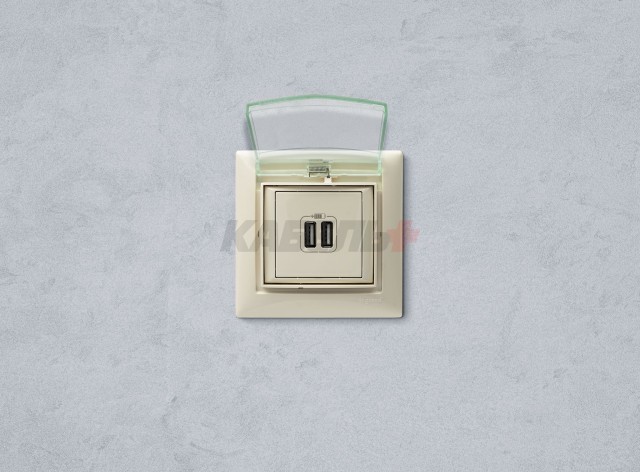 VALENA Розетка USB A+A 15Вт слоновая кость