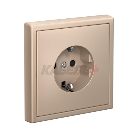 ARTGALLERY РОЗЕТКА с заземлением со шторками, 16А, механизм, быстрозажим. клем., ПЕСОЧНЫЙ