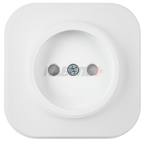 GLORY Розетка 1-местная для открытой установки без заземления с защитными шторками 10А РСш20-2-ХБм белый матовый IEK