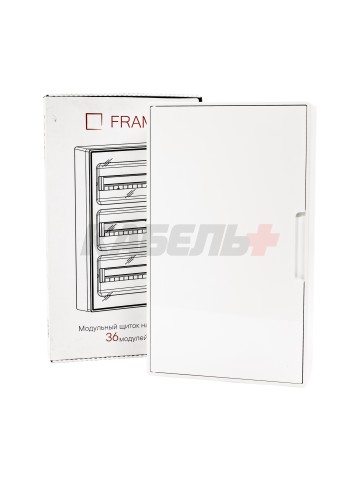 Щиток 36 мод настенный FRAME, белый, с белой дверцей, с 4 шинами PEN (2шт на 8 отв. и 2шт на 10отв.) DKC