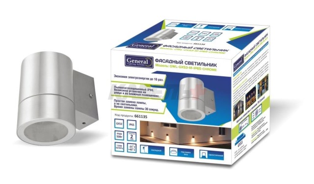 Фасадный светильник GWL-GX53-M-IP65 CHROME