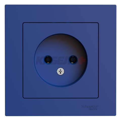 ATLASDESIGN РОЗЕТКА без заземления без шторок, 16А, в сборе, АКВАМАРИН