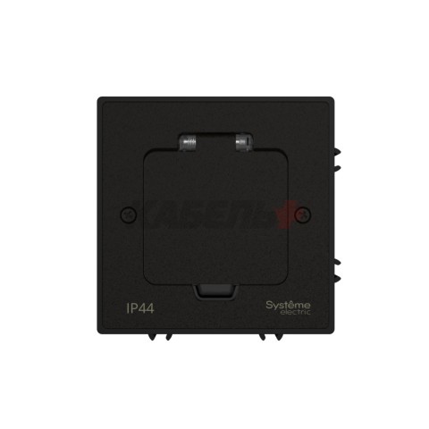 MultiDesk Лючок на 2 модуля IP44 с монтажной коробкой для бетонных полов ЧЁРНЫЙ матовый, тип MDK20