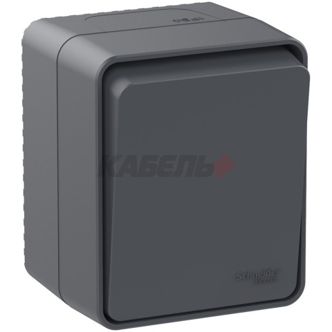 ATLASDESIGN PROFI IP54 О/У 1-клавишный ПЕРЕКЛЮЧАТЕЛЬ, сх.6, 10АХ, АНТРАЦИТ