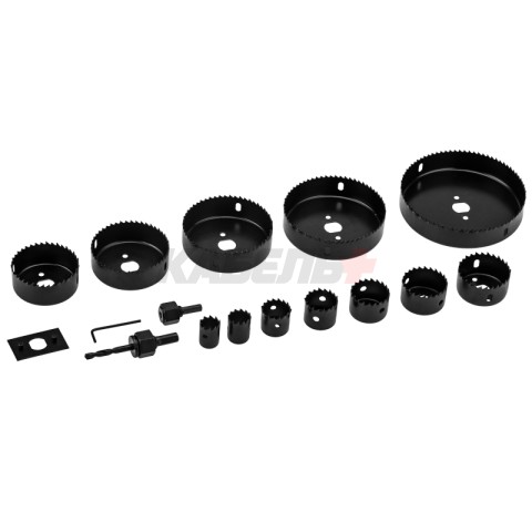 Набор кольцевых пил по дереву, 19-127 мм, 16 предметов KRANZ