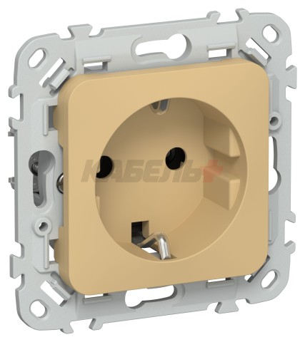 FLITE Розетка с заземлением без защитных шторок безвинтовое крепление 16А РС11-1-ФлШм шамуа IEK