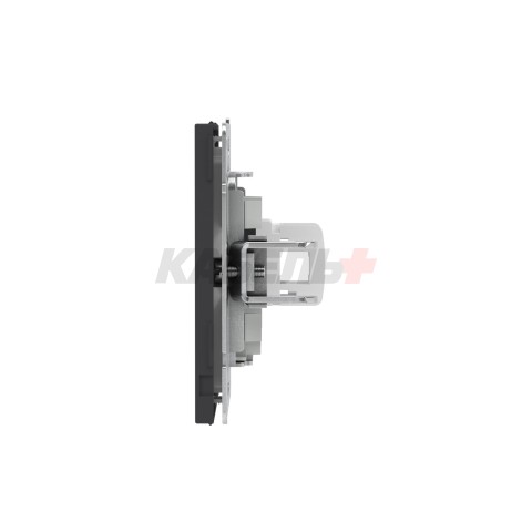 Компьютерная розетка RJ-45 без шторки, кат.6А одинарная,KANT, черный уголь DKC