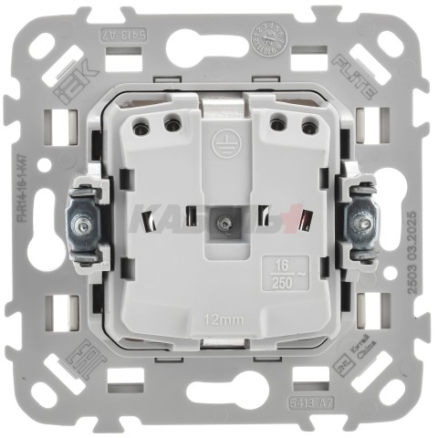 FLITE Розетка с заземлением с защитными шторками безвинтовое крепление 16А РСш11-1-ФлА алюминий IEK