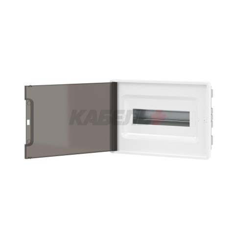 Щиток 12 мод встраиваемый для полых стен FRAME, белый, с тонированной дверцей, с 2 шинами PEN на 6 и 8 отв. DKC