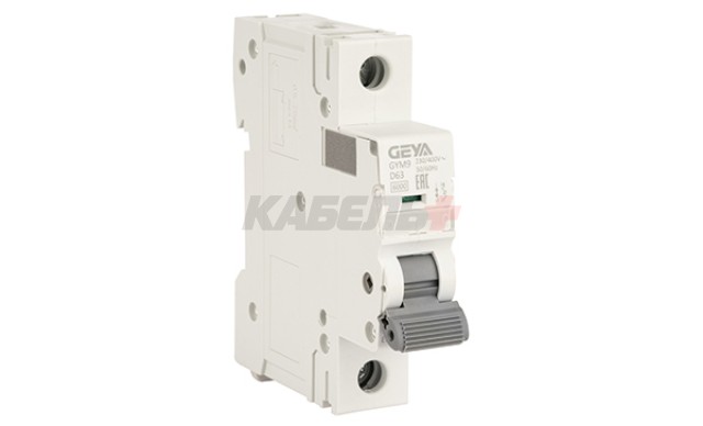 Автоматический выключатель GYM9-1P-63D, 1P, 63A, хар-ка D, 6kA, 1M