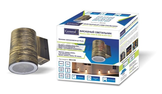 Фасадный светильник GWL-GX53-M-IP65 BLACK GOLD