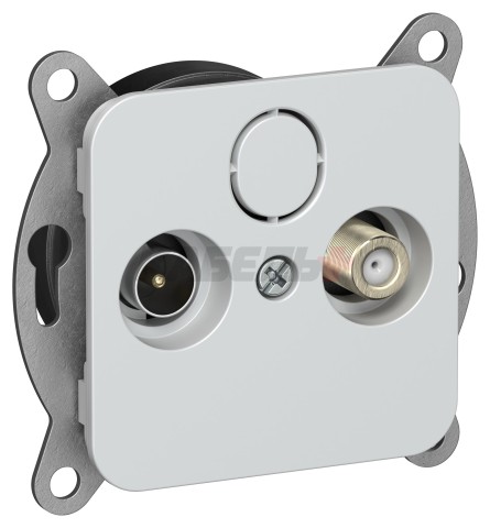 FLITE Розетка 2-местная TV+SAT экранированная проходная РТВс-2-1-2-ФлЖ жемчуг IEK