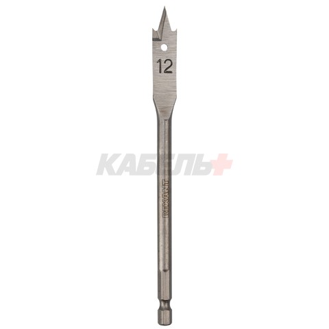 Сверло перовое по дереву 12х152 мм (шестигранный хвостовик) Kranz