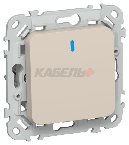 FLITE Выключатель 1-клавишный проходной с индикацией 10А ВС61-1-1-ФлЛ льняной IEK