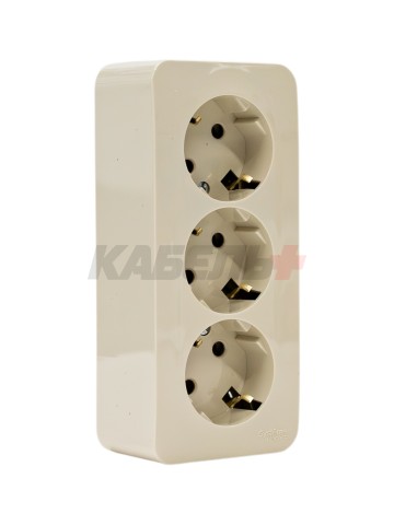 BLANCA О/У РОЗЕТКА 3-я с заземлением без шторок, ИЗОЛ.ПЛ., 16А, 250В, БЕЖЕВЫЙ