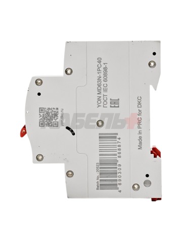 Автоматический выключатель YON max типа MD63N, 6кА, 1 полюс, хар-ка C, 40А DKC