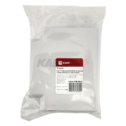 Угол T-образный (105х50) (2 шт) белый EKF C-Line