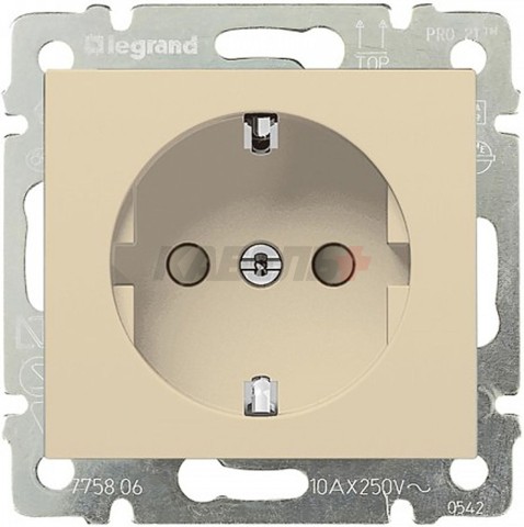 Valena - Розетка 2P+E нем. стд. автозажим, со шторками, сл.кость