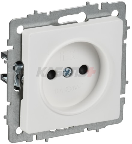 BRITE Розетка 1-местная без заземления с защитными шторками 10А РСш10-2-БрАБ арктический белый IEK