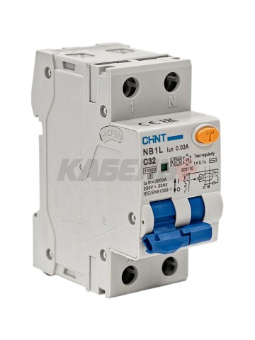 Диф. автомат NB1L 1P+N C32 030mA тип AC 10kA (36mm) (R)