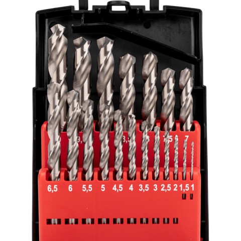 Набор сверл по металлу, 1-10мм (через 0,5мм), Р6М5, цилиндрический хвостовик, 19 шт. KRANZ