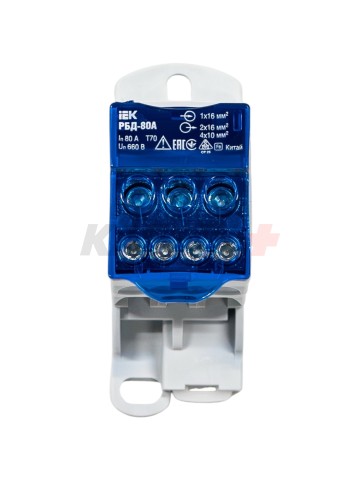 Распределительный блок на DIN-рейку РБД-80А IEK