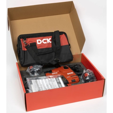 Перфоратор аккумуляторный бесщеточный DCK KRH20V-26, 18В, 2,8Дж, 2*6А/ч с пылесосом