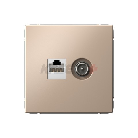 ARTGALLERY РОЗЕТКА двойная ТВ + компьютерная RJ45, кат. 5Е, ПЕСОЧНЫЙ