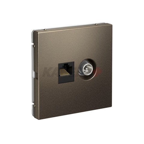 ARTGALLERY РОЗЕТКА двойная ТВ + компьютерная RJ45, кат. 5Е, МОККО