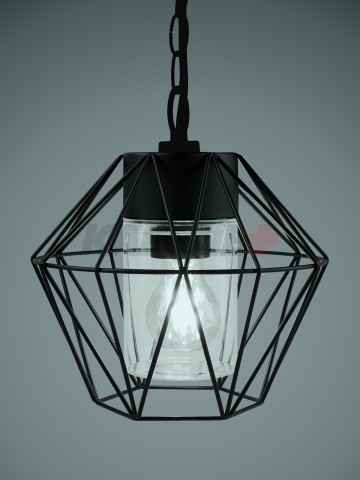 Светильник садово-парковый "Доминго" 60 Вт, подвес, металл, черный, Е27, TDM