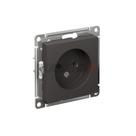 ATLASDESIGN РОЗЕТКА без заземления без шторок, 16А, механизм, БАЗАЛЬТ