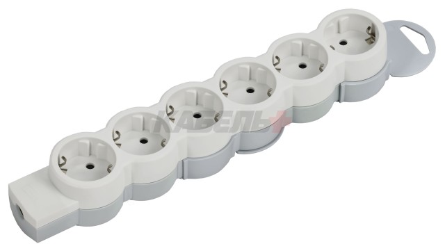 STANDARD Колодка для удлинителя с заземлением К06 6 мест белая IEK