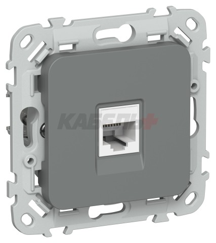 FLITE Розетка компьютерная RJ45 категория 6 UTP РК6-1-0-ФлМА мокрый асфальт IEK