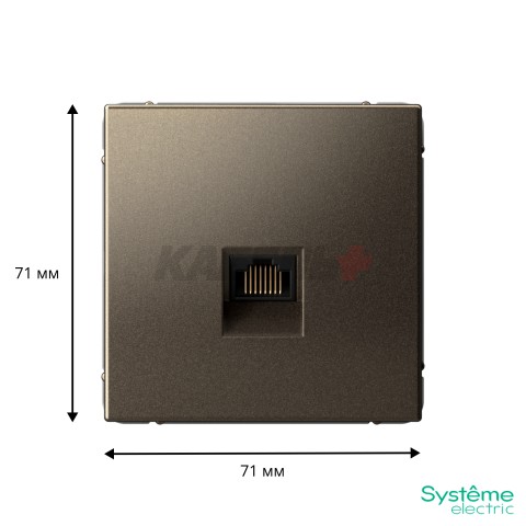 ARTGALLERY РОЗЕТКА компьютерная RJ45, кат. 6A, механизм, МОККО