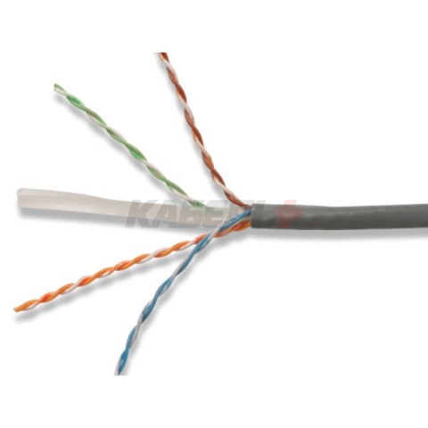 Витая пара U/UTP, CAT 6, ZH нг(А)-HF, 4PR, 23AWG, INDOOR, SOLID, серый, 305 м, REXANT