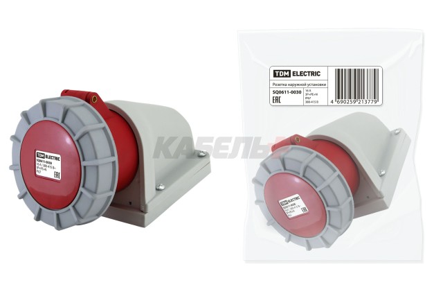 Розетка наружной установки IP67 16А 3P+PE+N 380В TDM
