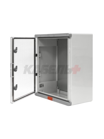 Пластиковый корпус 500х400х180 (ВхШхГ) прозрачная дверь, с монтажной платой, Design Pro Series IP67