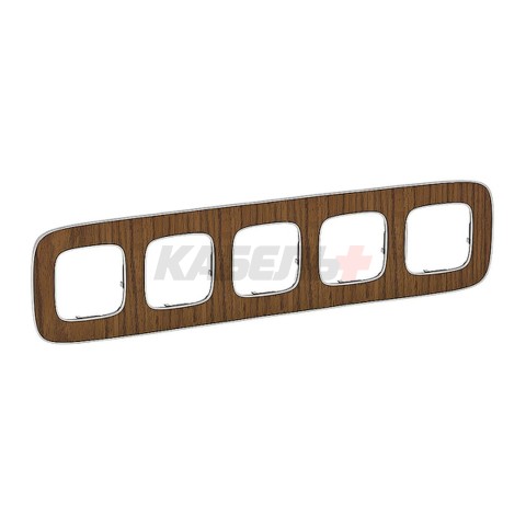 Valena Allure - Рамка 5 постов верт/гориз, орех