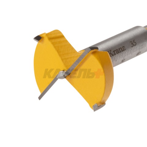 Сверло Форстнера по дереву, 35мм, цилиндрический хвостовик KRANZ