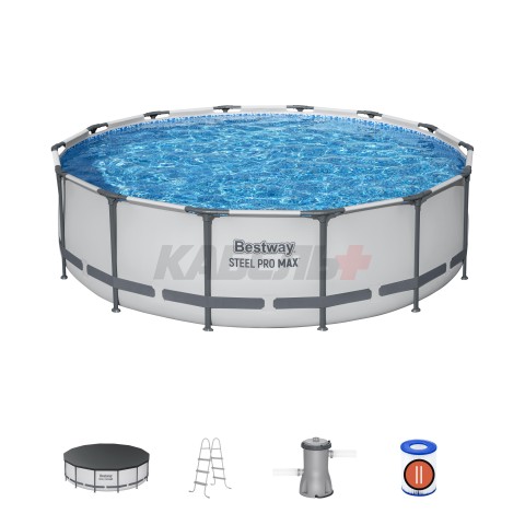 56950 NEW Каркасный бассейн Steel Pro Max 427х107см фил.-насос 3028л/ч, лестница, тент BESTWAY