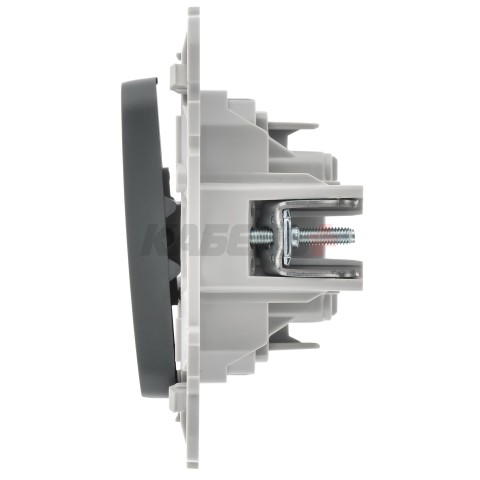 FLITE Выключатель 2-клавишный 10А ВС12-1-0-ФлМА мокрый асфальт IEK