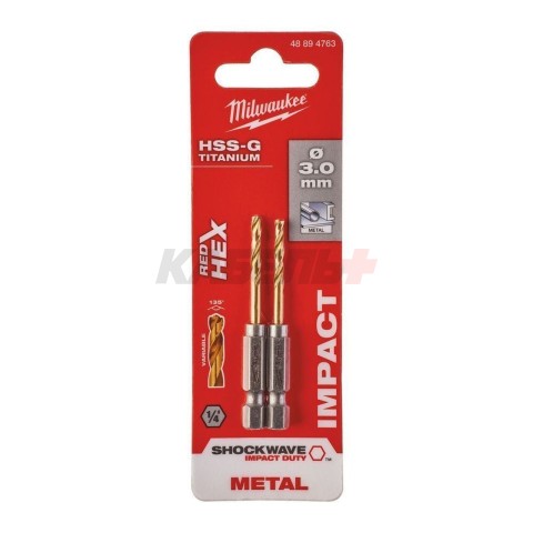 Сверло по металлу HSS-G Ti. MILWAUKEE D 3,0x23x65 (2 шт.)