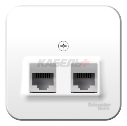 BLANCA О/У РОЗЕТКА двойная: комп.RJ45, кат.5E + телеф. RJ11, ИЗОЛ.ПЛ., БЕЛЫЙ
