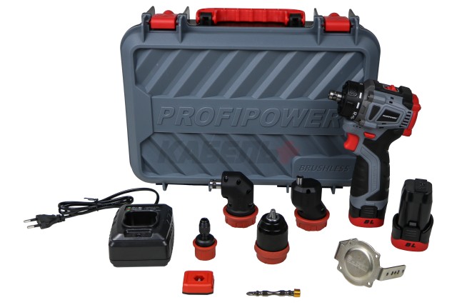 Аккумуляторный бесщеточный шуруповерт E0249 Комби PROFIPOWER BL-161C (16В, 40Нм, Li-ion 2шт, 2.0Ач, 2 скорости, 0.8-10мм, З/У, в кейсе)